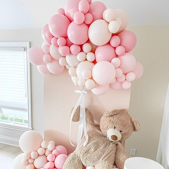 110pcs Light Pink Balloons 12inch Pastel Pink Latex Party Balloons for Boys Girls Birthday Party, Baby Shower, Wedding, Gender Reveal, Baby Shower, Anniversary Party Decorations