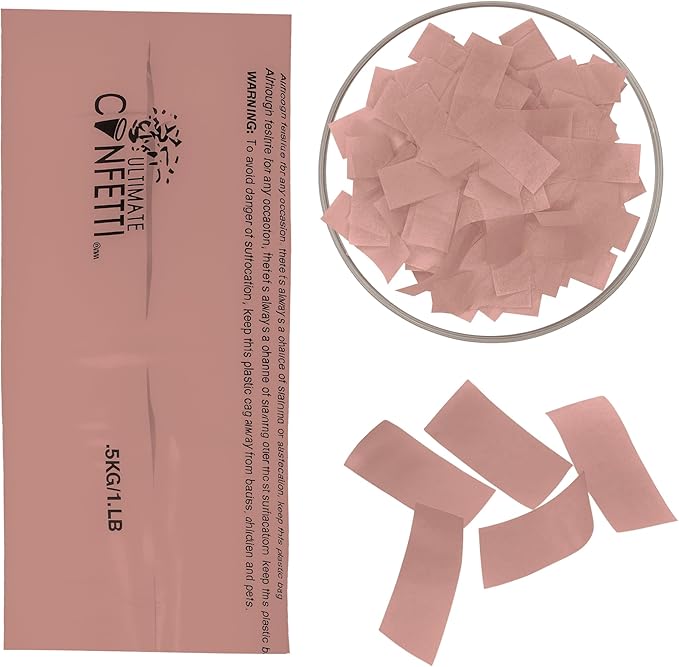Ultimate Confetti, Mocha Mousse Biodegradable Confetti - Rectangular Flame-Resistant and Slow-FallingTissue Paper Confetti for Cannon and Launcher use – Best for Celebrations - 1 lb, 16 oz