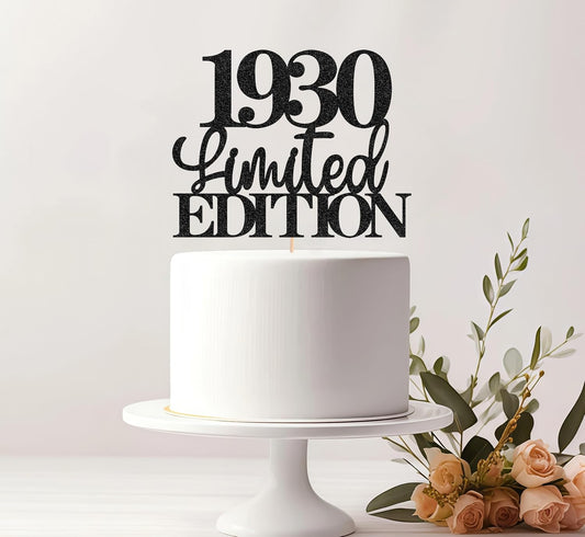Limited EDITION 1930 Cake Topper - Black Glitter Happy 95th Birthday Party Cake Decoration Supplies, Cheer to 95 Years Cake Bunting Decor for 95th Birthday Party Photo Booth Props