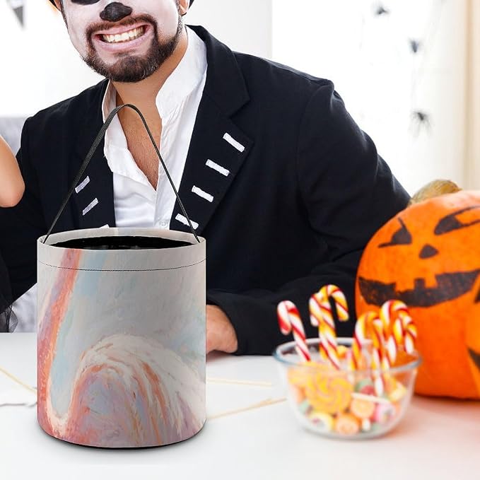 Halloween Candy Bucket - Flamingo Painting Trick Or Treat Candy Bag, Gift Bag for Party Favor Supplies
