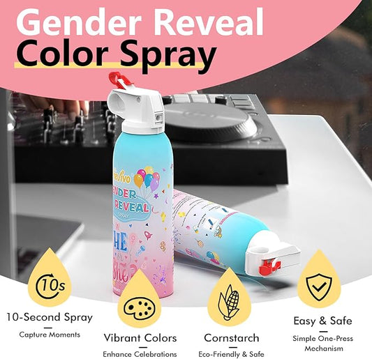 Previvo 4Pcs Gender Reveal Smoke Bombs with 100% Biodegradable Gender Reveal Fire extinguisher for Baby Shower Supplies (Pink+Blue)