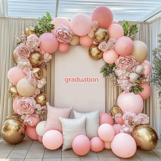 Pink White Gold Balloon Garland Double Stuffed Light Baby Pink Balloons Sand White Gold Balloon Arch Kit for Baby Bridal Shower Graduation Wedding Engagement Coquette Birthday Party Decorations