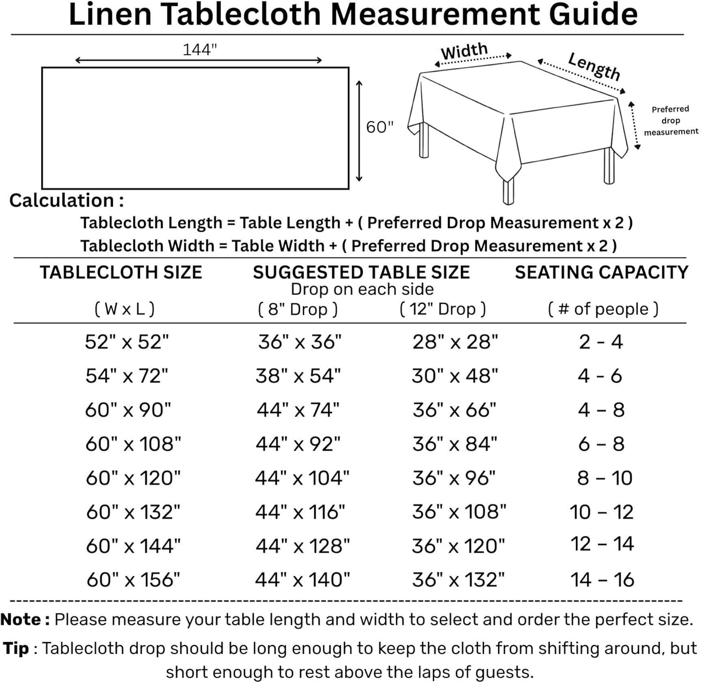 Solino Home Linen Sage Green Tablecloth 60 x 144 Inch - Classic Hemstitch, 100% Pure Linen Rectangular Tablecloth - Machine Washable Table Cloth for Fall, Autumn, Thanksgiving, Christmas