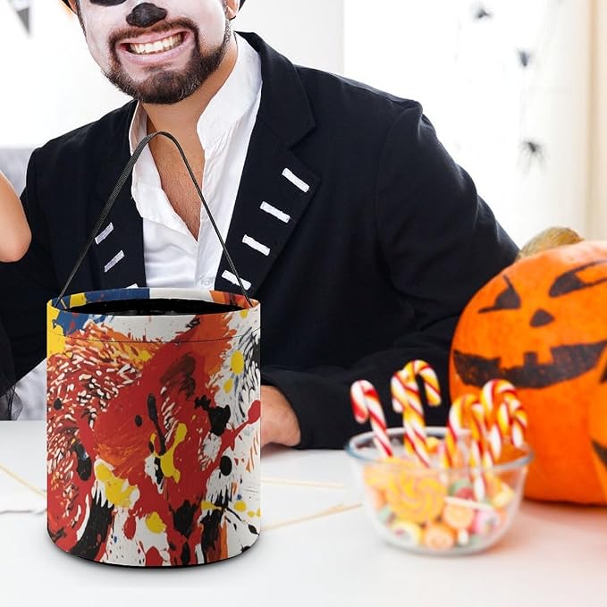 Halloween Candy Bucket - Fox Art Trick Or Treat Candy Bag, Gift Bag for Party Favor Supplies