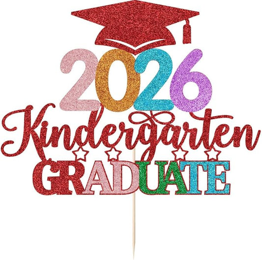 Kindergarten Grad Cake Topper,2026 Graduation Cake Topper,Peace Out Kindergarten Next Stop 1st Grade cake Decorations,2026Kindergarten Graduation Party Decorations Supplies