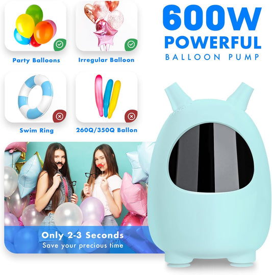 Balloon Pump Electric, SPLAKS Balloons Inflator Air Pump Portable Balloon Blower for Garland Arch, Party Decoration
