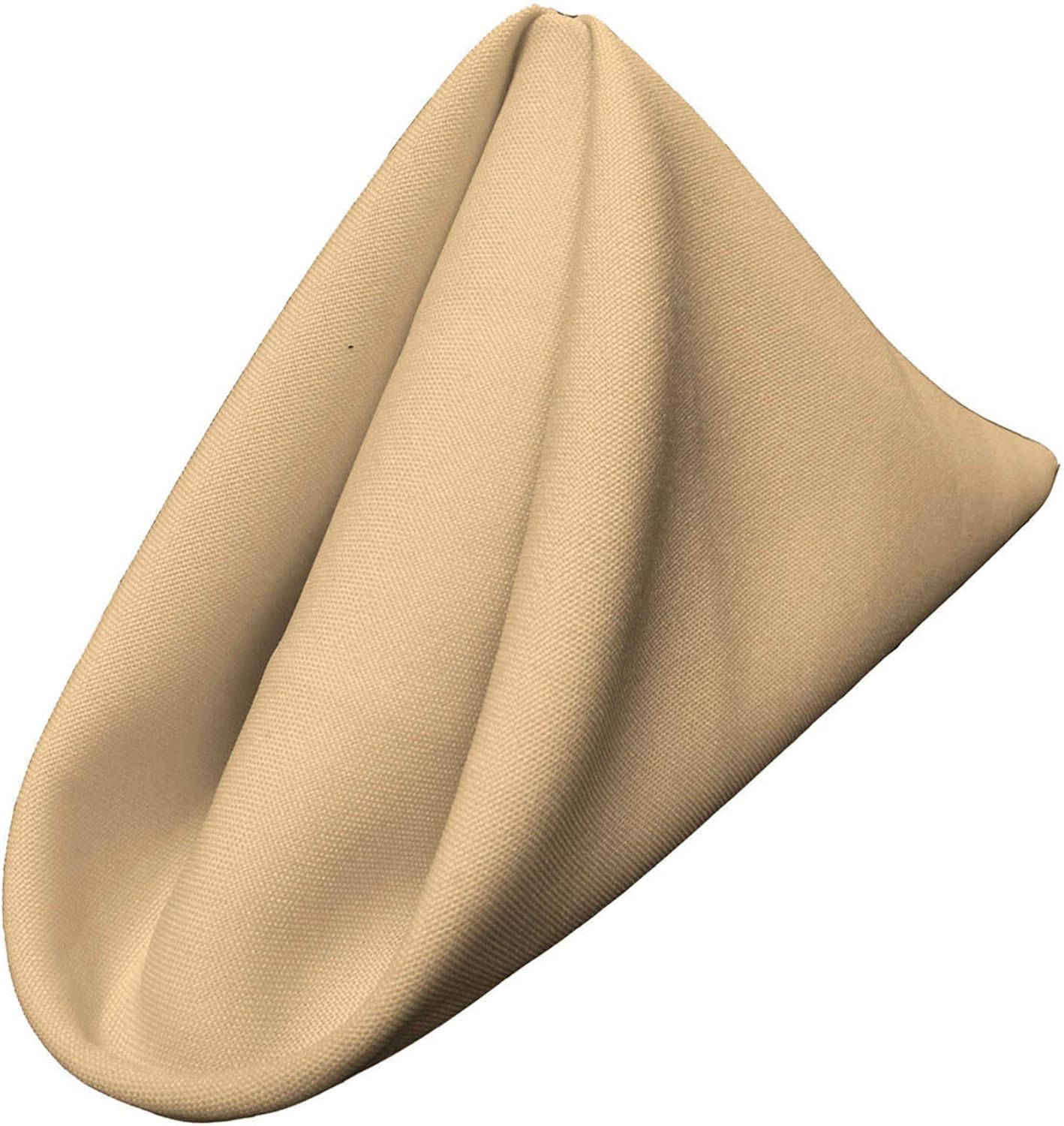 LA Linen 10-Pack Poly Poplin Napkin, Soft Cloth Napkins, Washable Reusable Napkins, Stain and Wrinkle Resistance Table Napkins for Dinner, Wedding, Parties, 18 by 18-Inch, Khaki