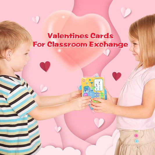 SpringFlower 24 PACK Valentines Day Cards For Kids Classroom With Fidget Sensory Spinner Toys For Classroom Gift Exchange, Valentines Party Favors Supply For Kids Classmates Gift Cards Prizes