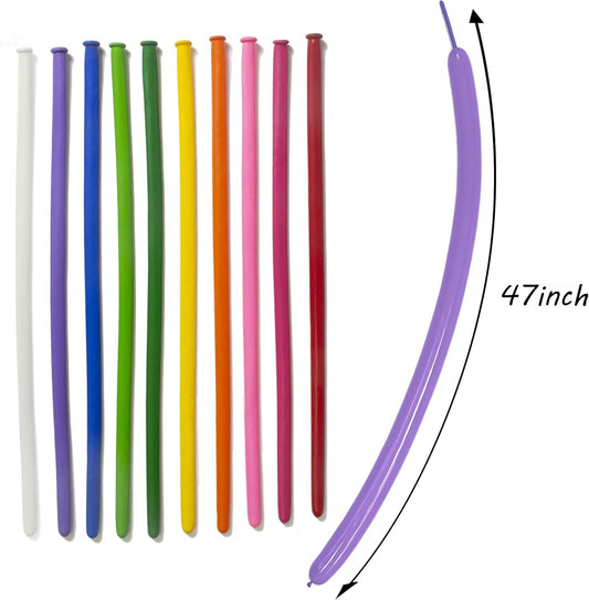 260 Balloons for Twisting Balloon Animal,Long Skinny LatexBalloons for Modelling,Magic Balloon Animal Kit for Weddings Birthdays Party decoration,100Pcs,Multi