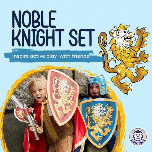 Liontouch - Noble Knight Foam Swords, Shields & Axes, Blue & Red | Playfighting Set for Boys, 3-8 Years | Safe Medieval Toy Weapons & Battle Accessories | Pretend Play, Dress Up & Costumes for Kids