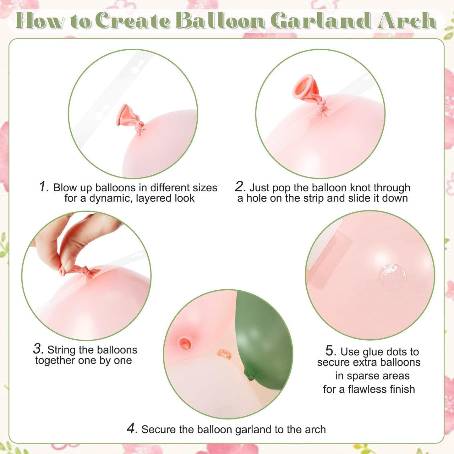 Sage Green Pink Gold Balloon Arch Kit 132Pcs Sage Green Pink Peach Ivory White Gold Clear Balloons for Boho Wildflower Baby Shower Bridal Shower Birthday Party Tea Party Decorations
