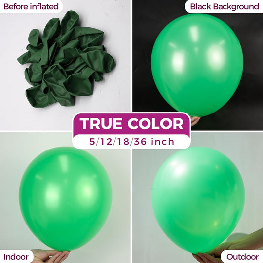 Bezente Green Balloons 18 Inch - 30 Pack Large Thick Light Green Balloons Big Round Green Latex Balloon for Birthday Bridal Shower Christmas Jungle Safari Theme Party Decorations