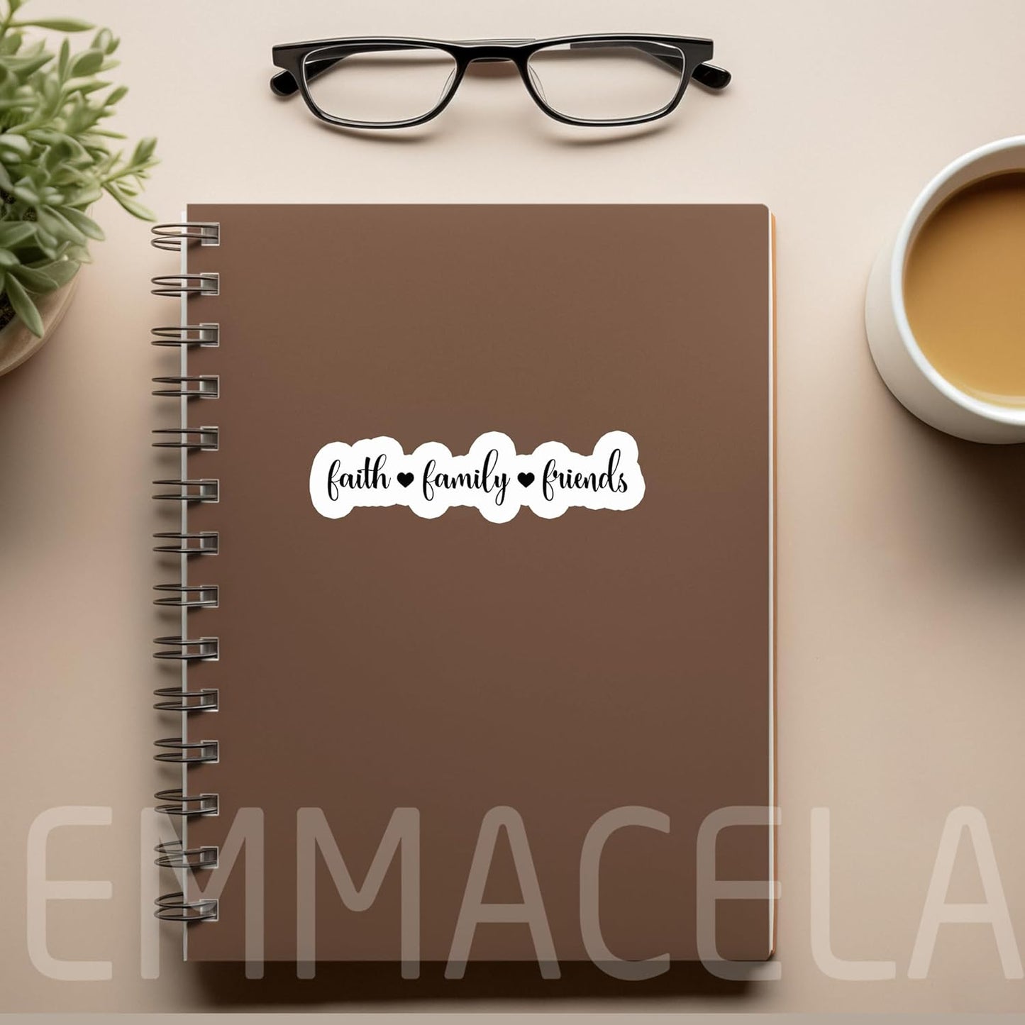 (3PCS) Faith Family Friends Stickers – Inspirational Christian Bible Verse Vinyl Decals, Motivational Quote Stickers Waterproof for Laptops, Water Bottles, Tumblers, Scrapbooks, 3" x 0.8"