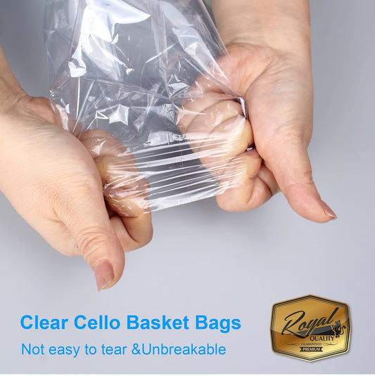 AOUKAR Shrink Wrap Bags, 10Pcs 17x24 Inch PVC Heat Shrink Bags, Clear Cellophane Wrap for Gift Baskets, Food Items, and Presents, Perfect for Various Occasions