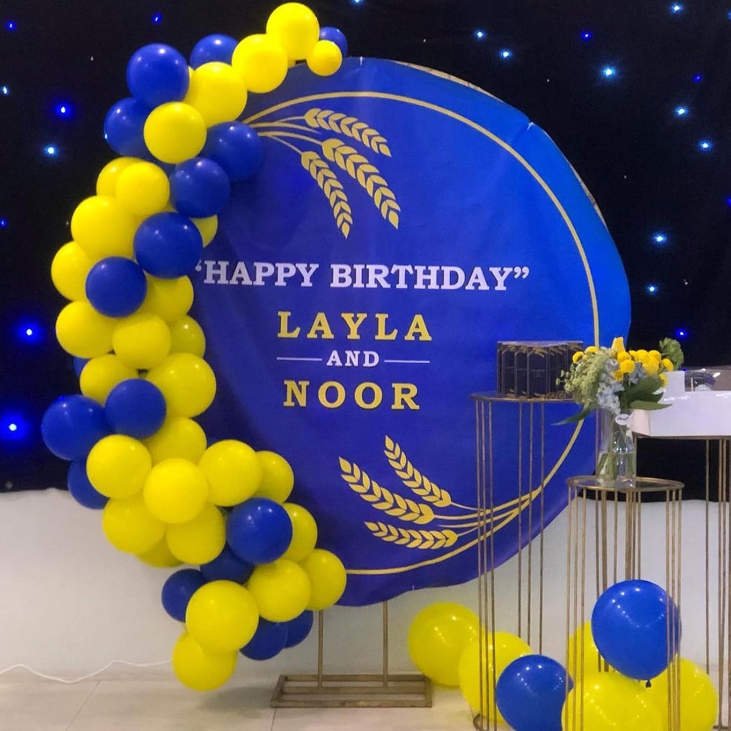 Togvu Yellow Blue Balloons, 12 Inches Blue Yellow White Balloons with Confetti Balloons Dark Blue Latex Balloon Helium for Kids Birthday Graduation Baby Shower Socer Party Decoration