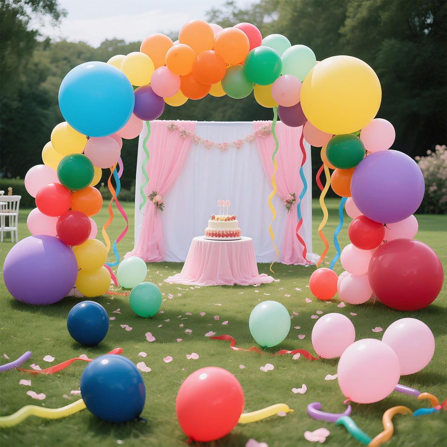 Assorted Rainbow Balloons 10 Pack 36 inch Round Bright Latex Balloons Assorted Colors for Birthday Baby Shower Wedding Party Birthday Decorations Supplies Arch Garland