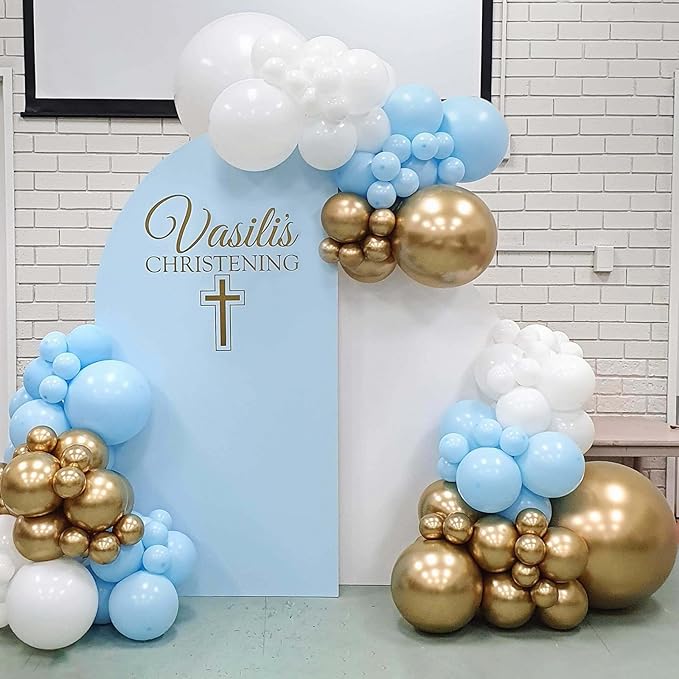 110pcs Light Blue Balloons 12inch Baby Blue Latex Party Balloons for Boys Girls Birthday Party, Baby Shower, Wedding, Gender Reveal, Baby Shower, Anniversary Party Decorations