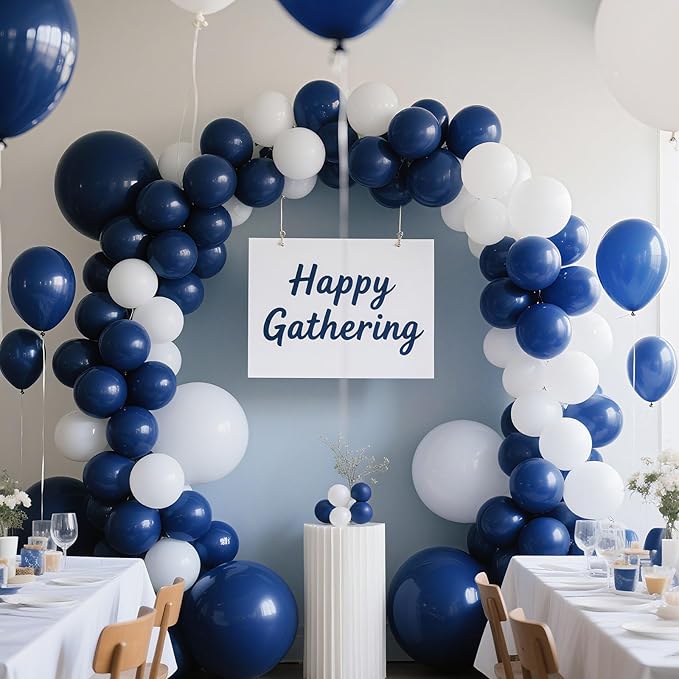 Navy Blue Balloons, 100pcs Dark Blue Latex Party Balloon for Garland & Arch, Blue Party Decorations for Birthday, Hanukkah, Father’s Day, 4th of July, Veteran's Day, Gender Reveal, Anniversary Party