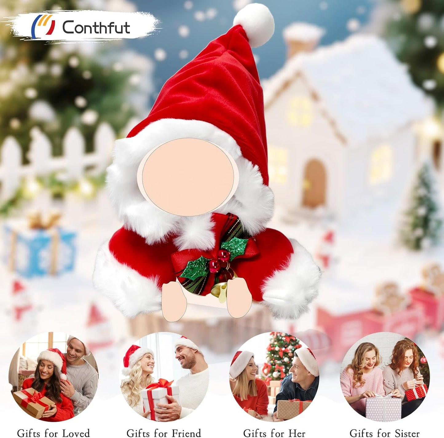 17cm/15cm Doll Clothes Christmas Outfit Set,Christmas Cape with Hat Accessories for Dolls,Clothes Set for Dolls Dress Up (No Doll) (Red 01)