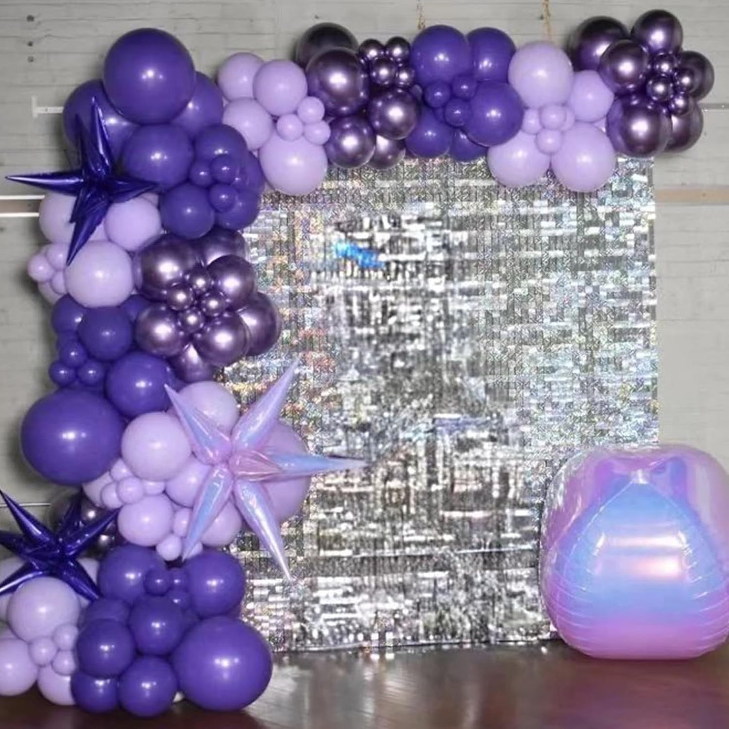 Purple Mixed Balloons, 60 PCS 12inch Lavender Balloons Metallic Purple Confetti Latex Balloon for Girls Women Birthday Baby Shower Bridal Shower Wedding Party Decorations