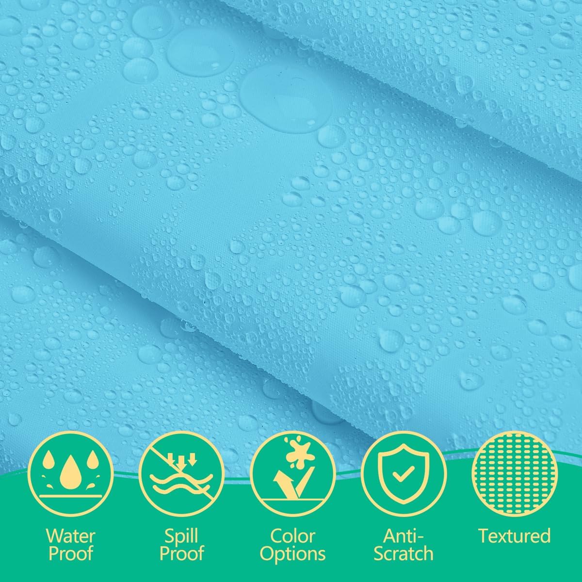 Disposable Light Blue Plastic Tablecloth 54x108 Inch, 10-Count Waterproof Rectangle Table Cover for Events, Catering
