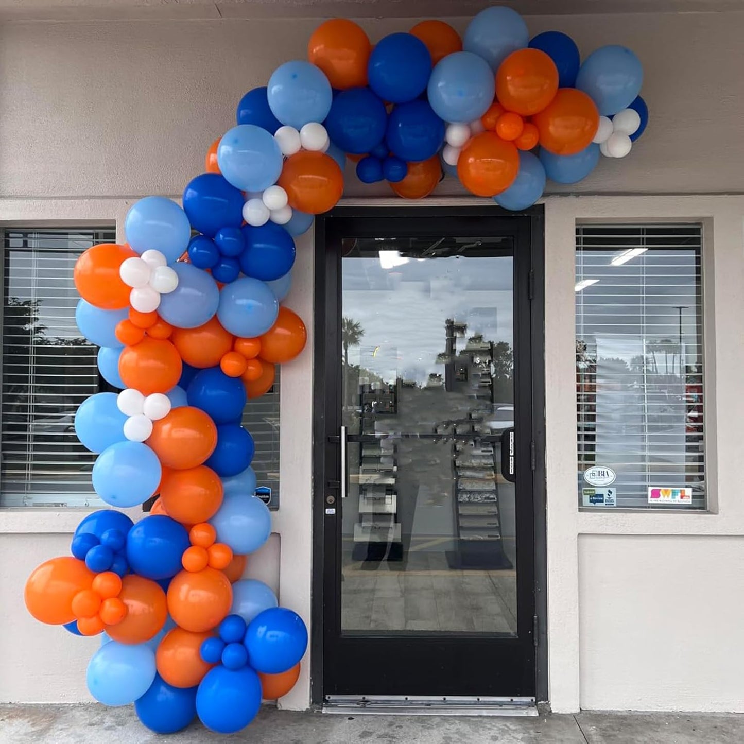 Blue and Orange Balloons, 60PCS 12 Inch Royal Light Blue and Orange Beige Balloon Confetti Balloons for Kids Space Theme Party Baby Shower Birthday Graduation Party Decoration
