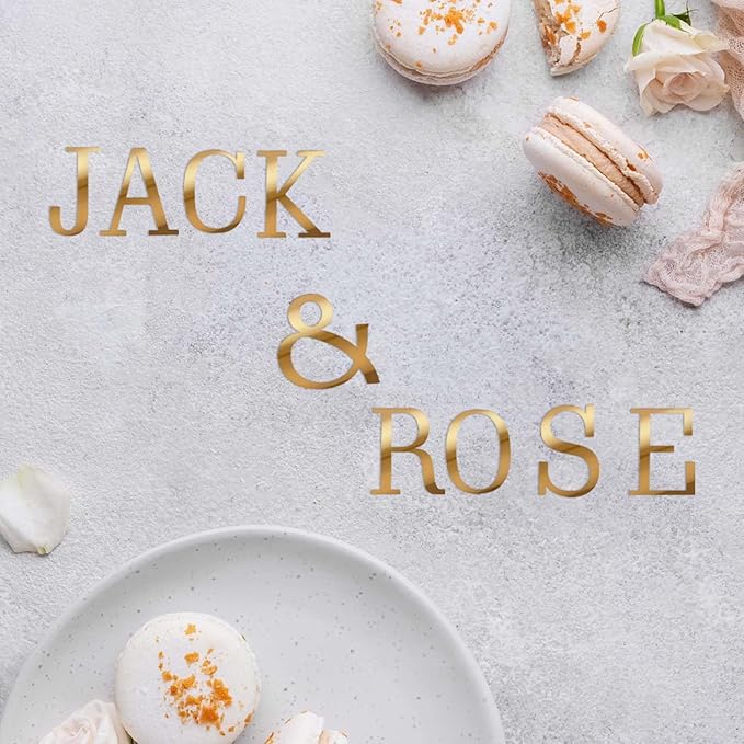 27 Pcs Acrylic Cake Toppers, Gold Cake Letters Topper, DIY Custom Cake Topper, Personalized A-Z Alphabet Decoration for Cake, Name Cupcake Toppers for Wedding Anniversary Baby Shower Birthday Party