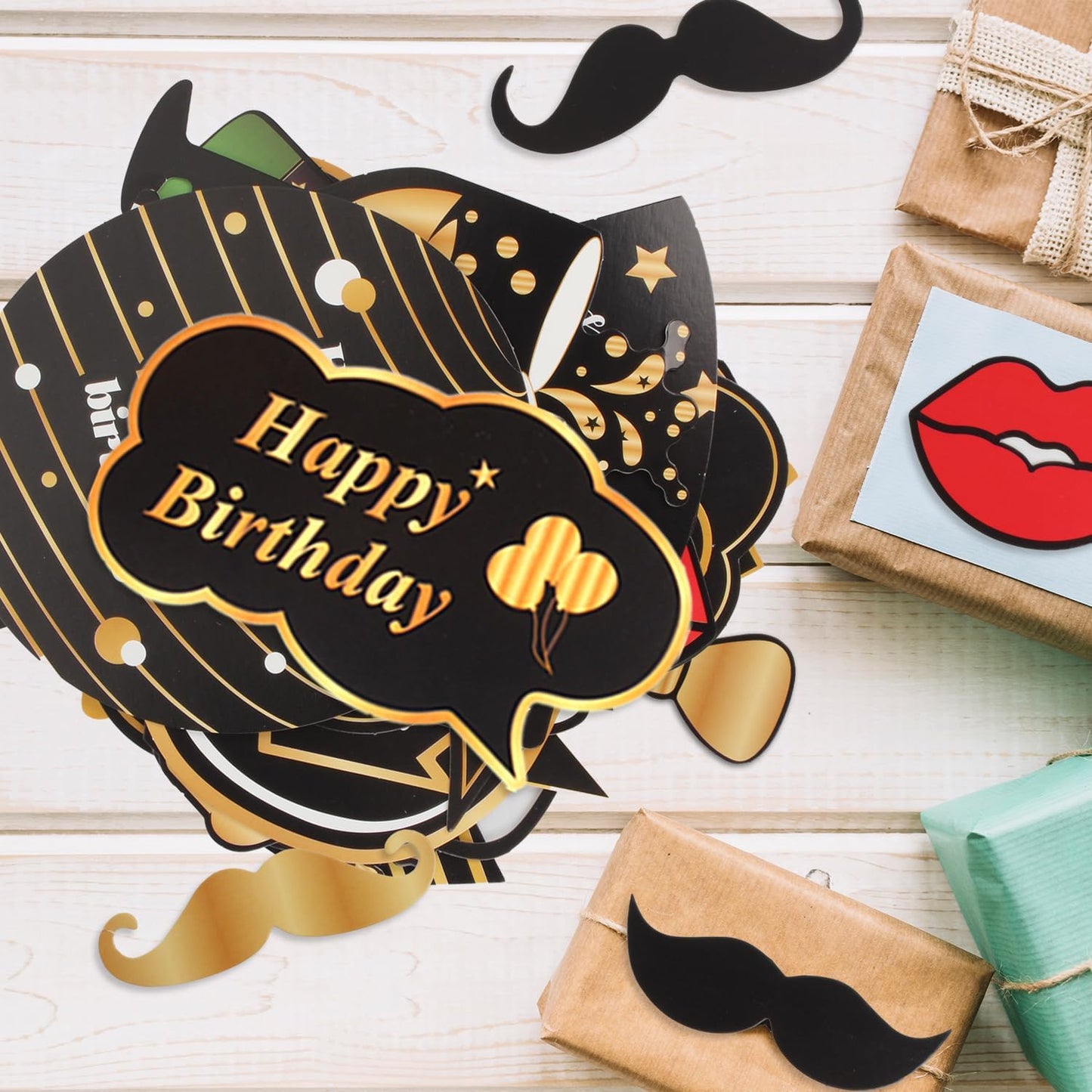 LINGTEER Happy 70th Birthday Party Photo Booth Props,Cheers to 70th Birthday Seventy Years Old Bday Party Centerpieces Props Decorations Sign.