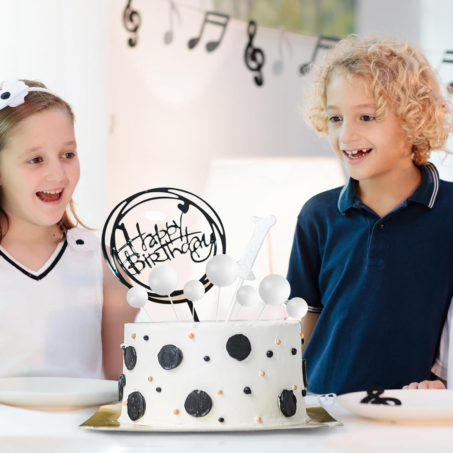 138 Pcs White Balls Cake Topper Decorations Balloon Cupcake Toppers Foam Multisize Cake Topper Balls for Birthday Party Wedding Anniversary