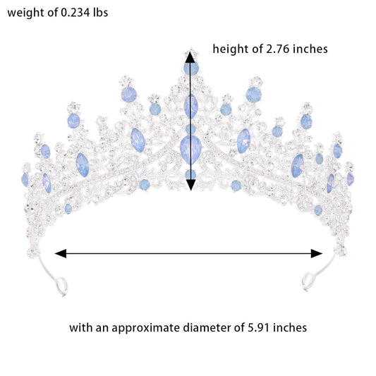 Baroque Tiara for Women Crystal Queen Crowns Rhinestone Princess Tiaras for Girl Wedding Headband for Bride Hair Accessories for Halloween Costume Birthday Party Prom Mother's Gifts