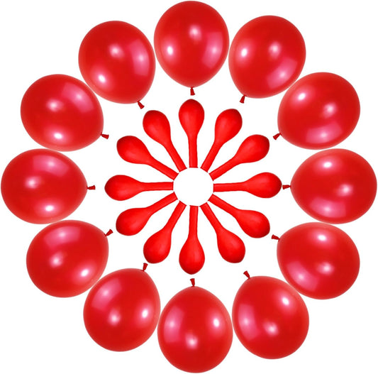 120 Pack Pearl Red Balloons, Bright 12 inch Royal Red Latex Party Balloons for Birthday Wedding Baby Shower Halloween.