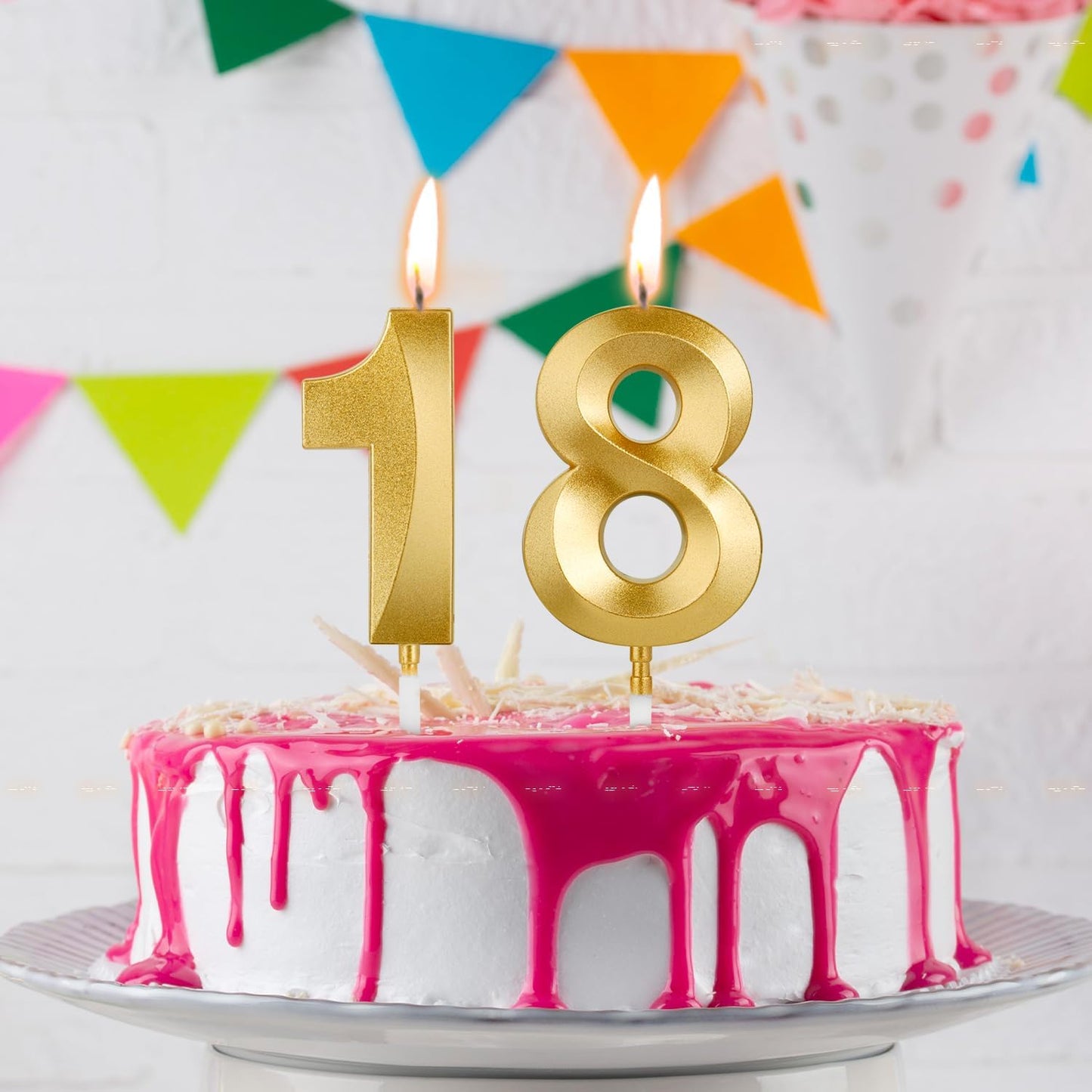 Birthday Candles, 1.96 Inch Number 22 Happy Birthday Candles, Number Candles Decoration for Birthday Party and Anniversary Celebration(Champagne Gold)