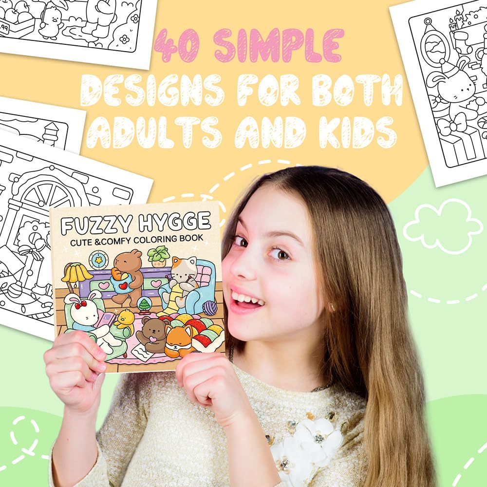 Adorable Coloring Book for Kids Ages 4–8: 40 Unique Single-Sided Pages to Prevent Bleed-Through | Thick Paper for Markers & Crayons | Screen-Free Learning Fun & Family Creative Gift (Cozy Friends)