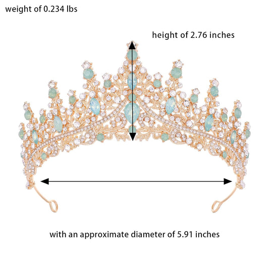 Baroque Tiara for Women Crystal Queen Crowns Rhinestone Princess Tiaras for Girl Wedding Headband for Bride Hair Accessories for Halloween Costume Birthday Party Prom Mother's Gifts
