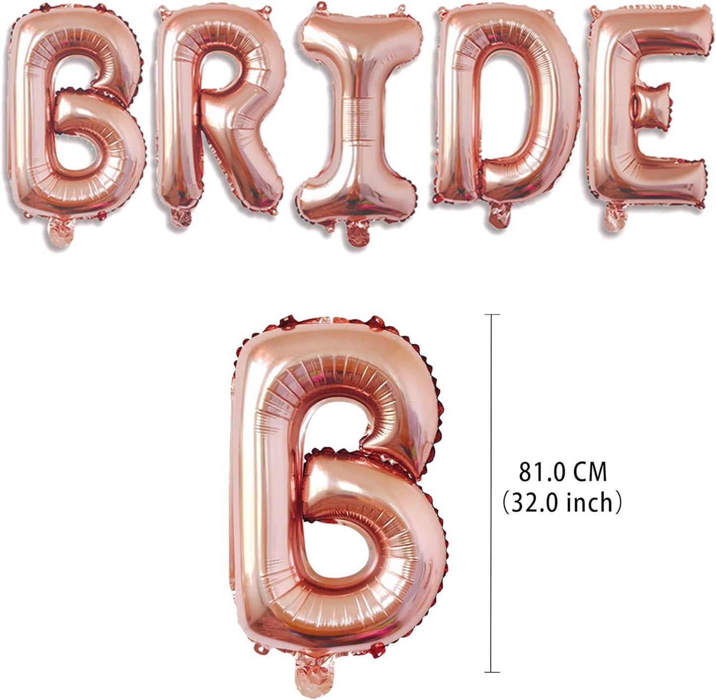 32 Inch Bride Balloons, Rose Gold Bride To Be Balloon For Bridal Shower Decor,Bachelorette Party Decorations, Engagement Party Supplies