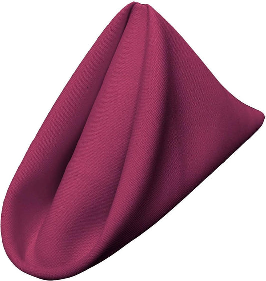 LA Linen 10-Pack Poly Poplin Napkin, Soft Cloth Napkins, Washable Reusable Napkins, Stain and Wrinkle Resistance Table Napkins for Dinner, Wedding, Parties, 17 by 17-Inch, Magenta