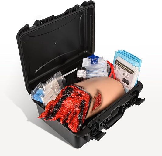 Wound Packing Thigh Trainer Kit with Tourniquet, Lower Extremity Trauma Trainer for First Aid and Military Training, Tourniquet Training Leg