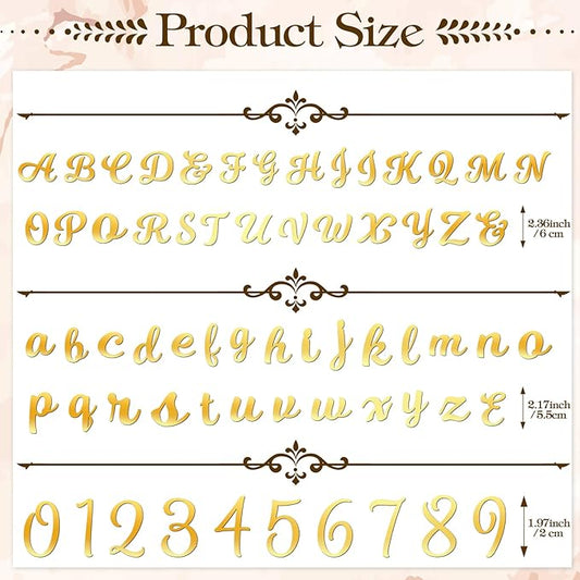 Teenyyou 68 Pcs Acrylic Alphabet Number Cake Topper 0-9 Number and A-z Letters Personalized Cake Picks Decor DIY Name Cupcake Toppers Christmas Wedding Baby Shower Party(Gold)