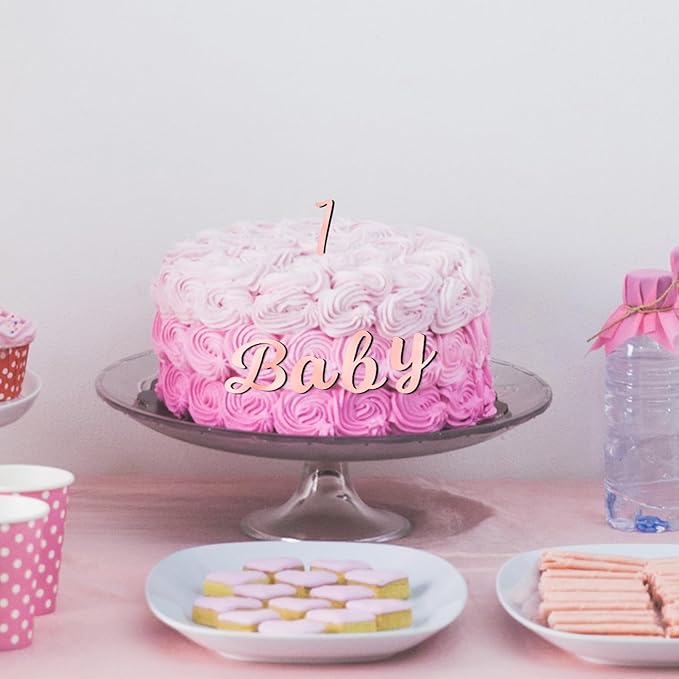 Jspupifip 64pcs Rose Gold Acrylic Cake Topper, Glitter Numbers & Alphabet Decor, Personalized Cake Picks for Anniversary, Baby Shower, Wedding Party Supplies