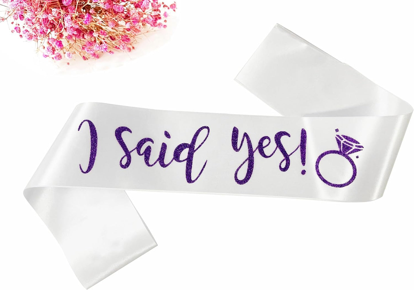 I Said Yes Sash,Future Mrs Sash Engagement Party SashBachelorette Party Sashes, Bridal Shower Sash for Bride to Be,Purple