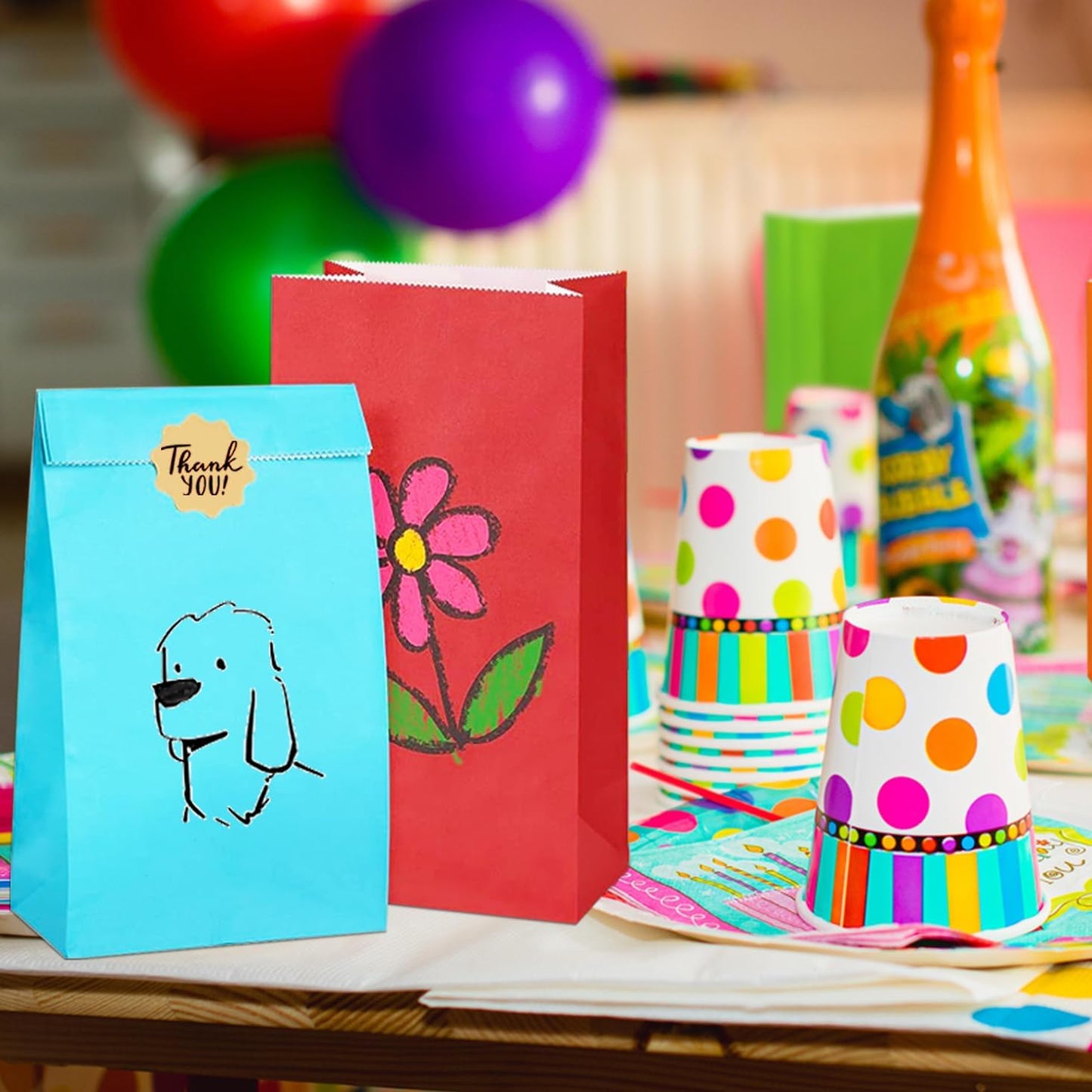 KEYYOOMY Red Paper Bags Small Red Paper Lunch Bags Party Favor Bag Goodie Bag for Wedding Birthday Party (72 CT, 3 Sizes)