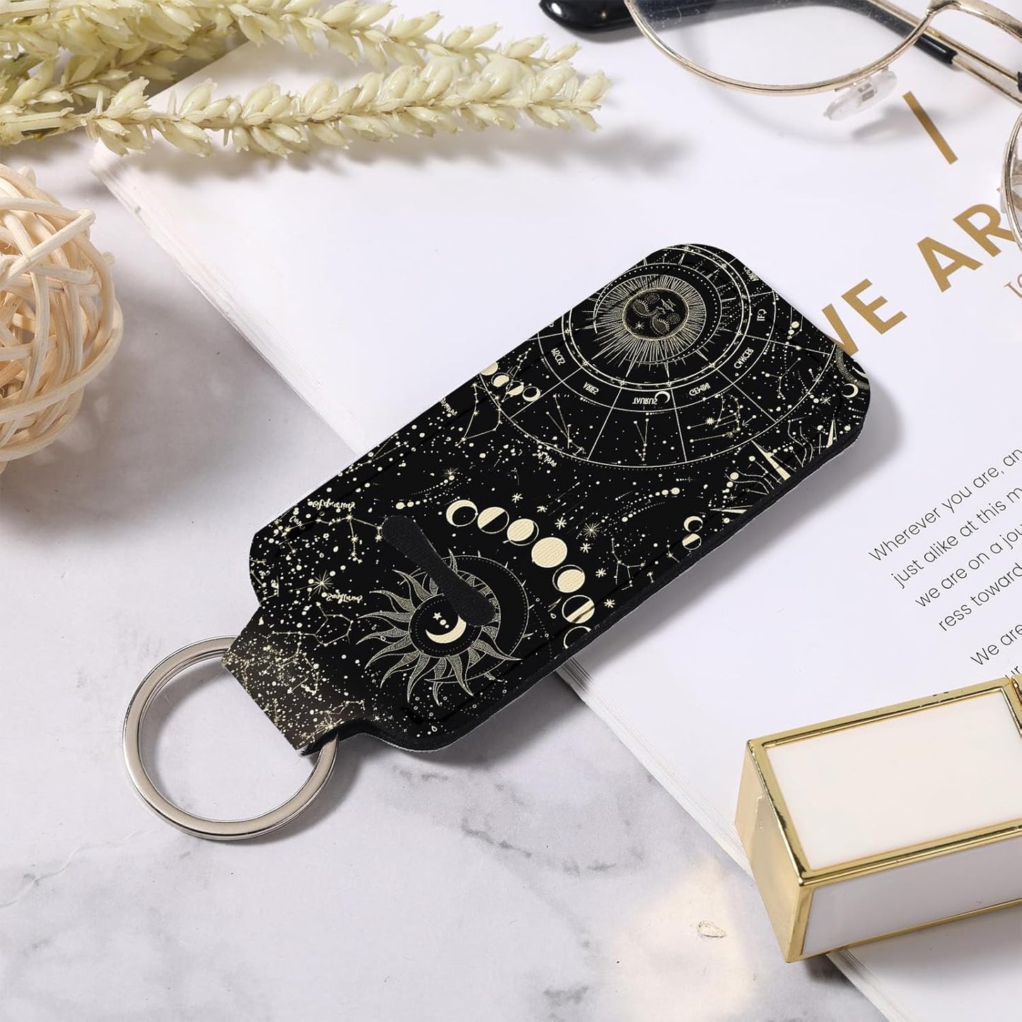 Cute Chapstick Holder Keychain,Lipstick Neoprene Clip-on Lip Balm Holder for Woman
