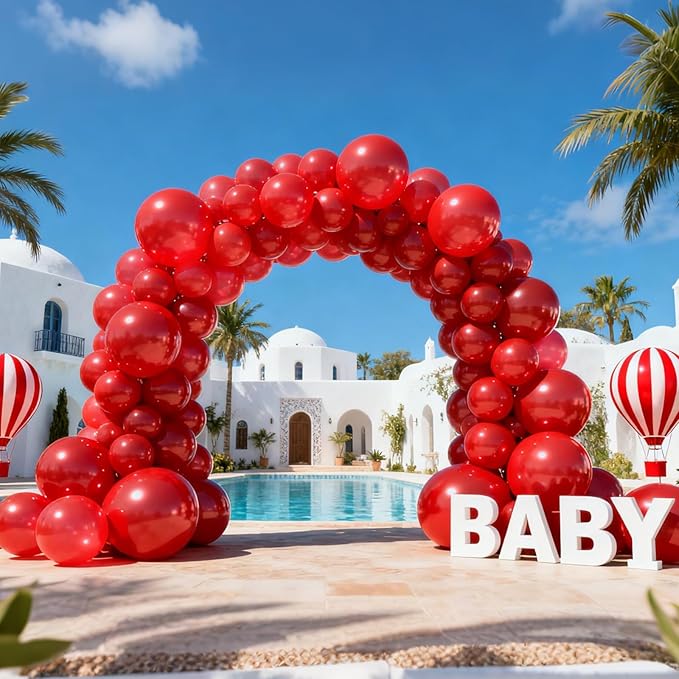 Patimate Red Balloons 100 Pack 12 Inch Matte Red Latex Balloons for Birthday Valentine's Day Christmas Independence Day Graduation Wedding Anniversary Engagement Bridal Shower Party Decorations