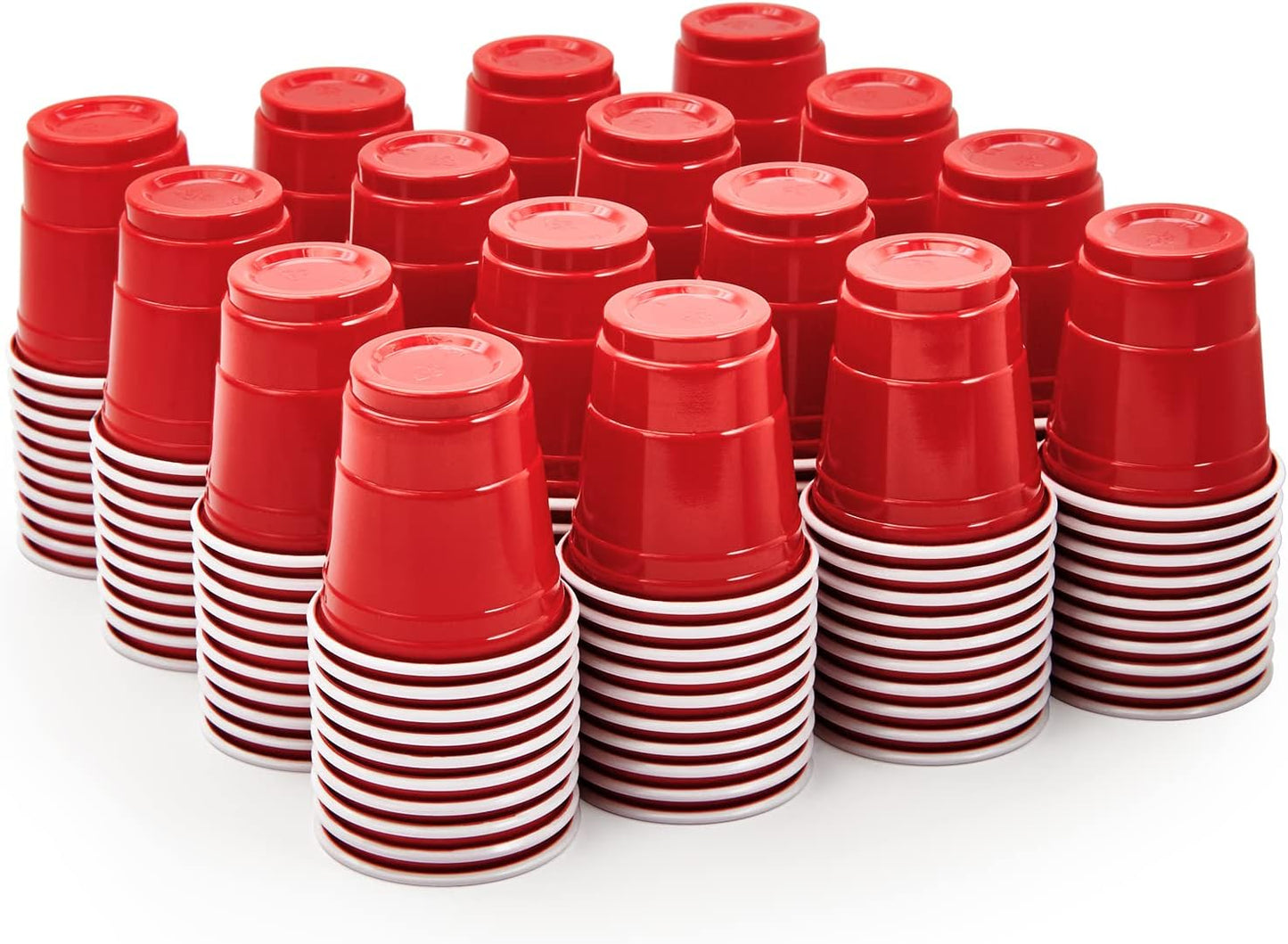 Lilymicky 600 PACK 2 oz Plastic Shot Glasses, Mini Red Disposable Shot Cups for Parties, Carnivals, and Any Events