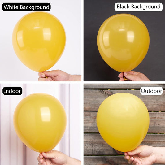 PartyWoo Mustard Yellow Balloons, 50 pcs 12 Inch Boho Yellow Balloons, Dark Yellow Balloons for Balloon Garland or Balloon Arch as Birthday Party Decorations, Baby Shower Decorations, Yellow-F57