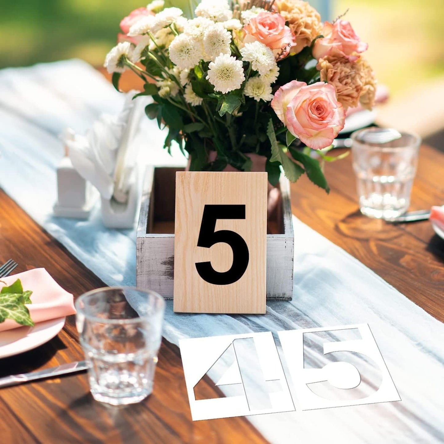 5 Inch Number Stencils Plastic Number Stencils Reusable Digital Painting Templates for Cake Stencil Address Painting Stencil Templates