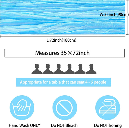 12 Pack Cheesecloth Table Runner 35x72 Inch Boho Gauze Rustic Cheese Cloth Romantic Long Table Runner for Wedding Bridal Shower Birthday Party Table Decor (Baby Blue)