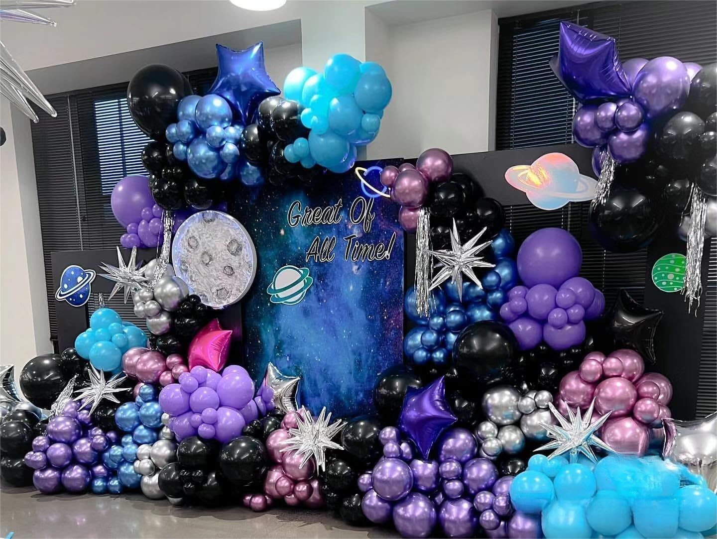 Grey Violet Maca Purple Gold Balloons Garland Arch Kit, 146Pcs Latex Balloons Different Sizes 18 12 10 5 Inch for Party Decoration Birthday Wedding Engagements Anniversary Baby Shower