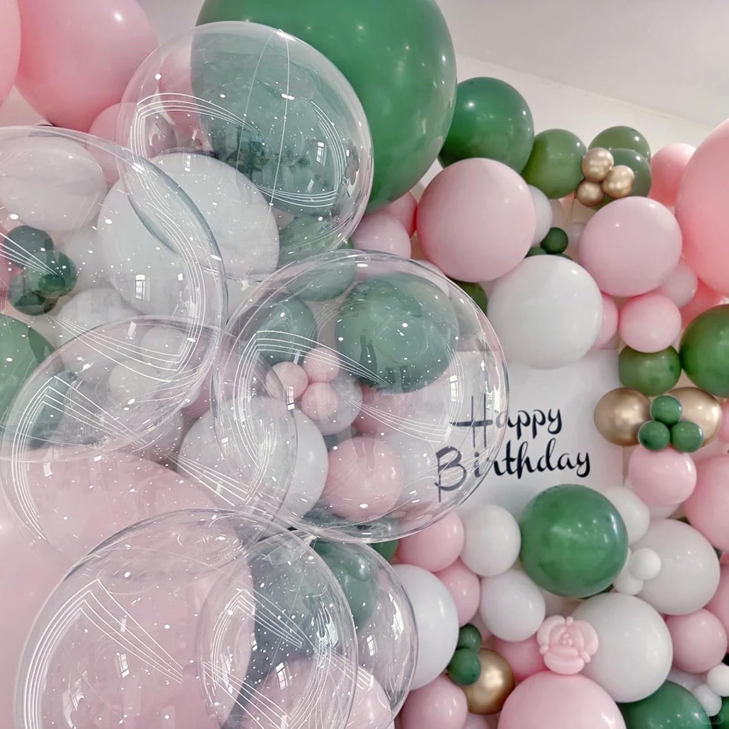 Sage Green Pink Balloon Arch Kit, 166Pcs Olive Green Blush Pink Metallic Gold White Sand Balloons Garland for Baby Shower Wedding Birthday Jungle Safari Woodland Party Decorations