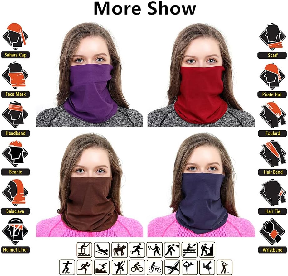 Headband Neck Gaiter Head Wrap Headwear Face Mask Magic Scarf Bandana for Men and Women